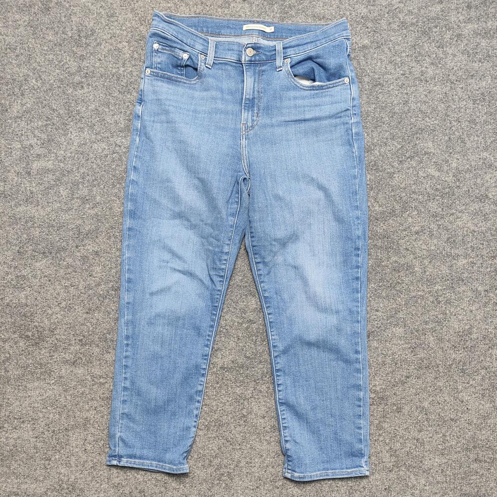 Levis 724 High Rise Straight Jeans Womens 31 Light Wash Blue Straight Leg Denim